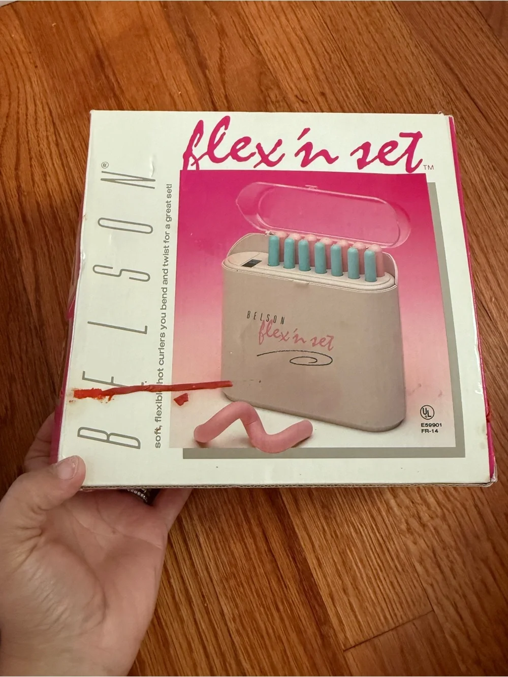 NEW! VTG Belson Flex 'n Set hot curlers you bend twist set Original 80's 90 Hair